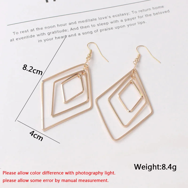 ✨ Geometric Hollow Drop Earrings