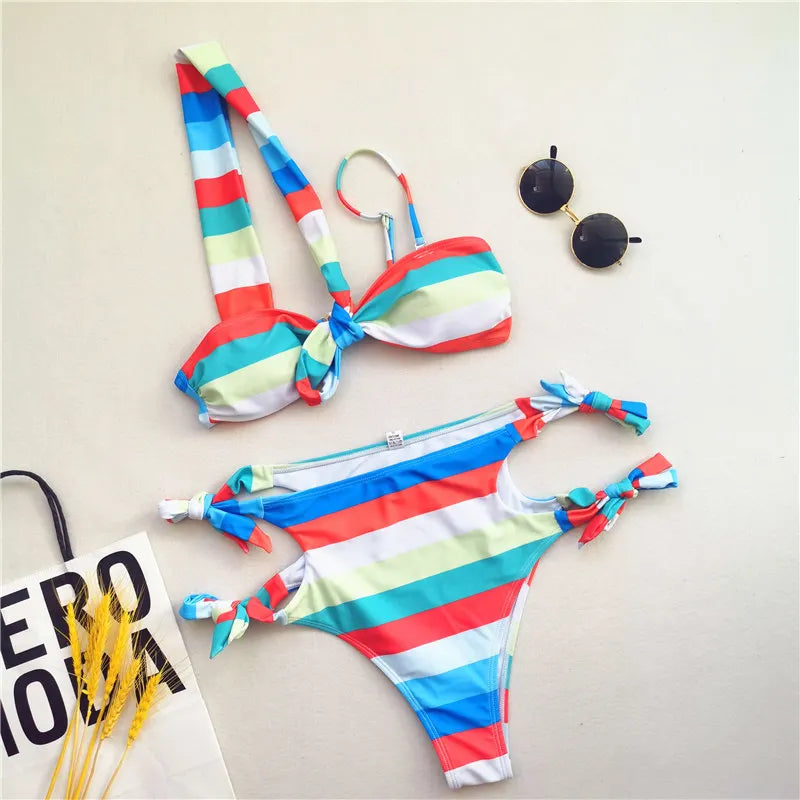 ๐ AFRICAN PRINT HIGH-WAIST BIKINI ๐