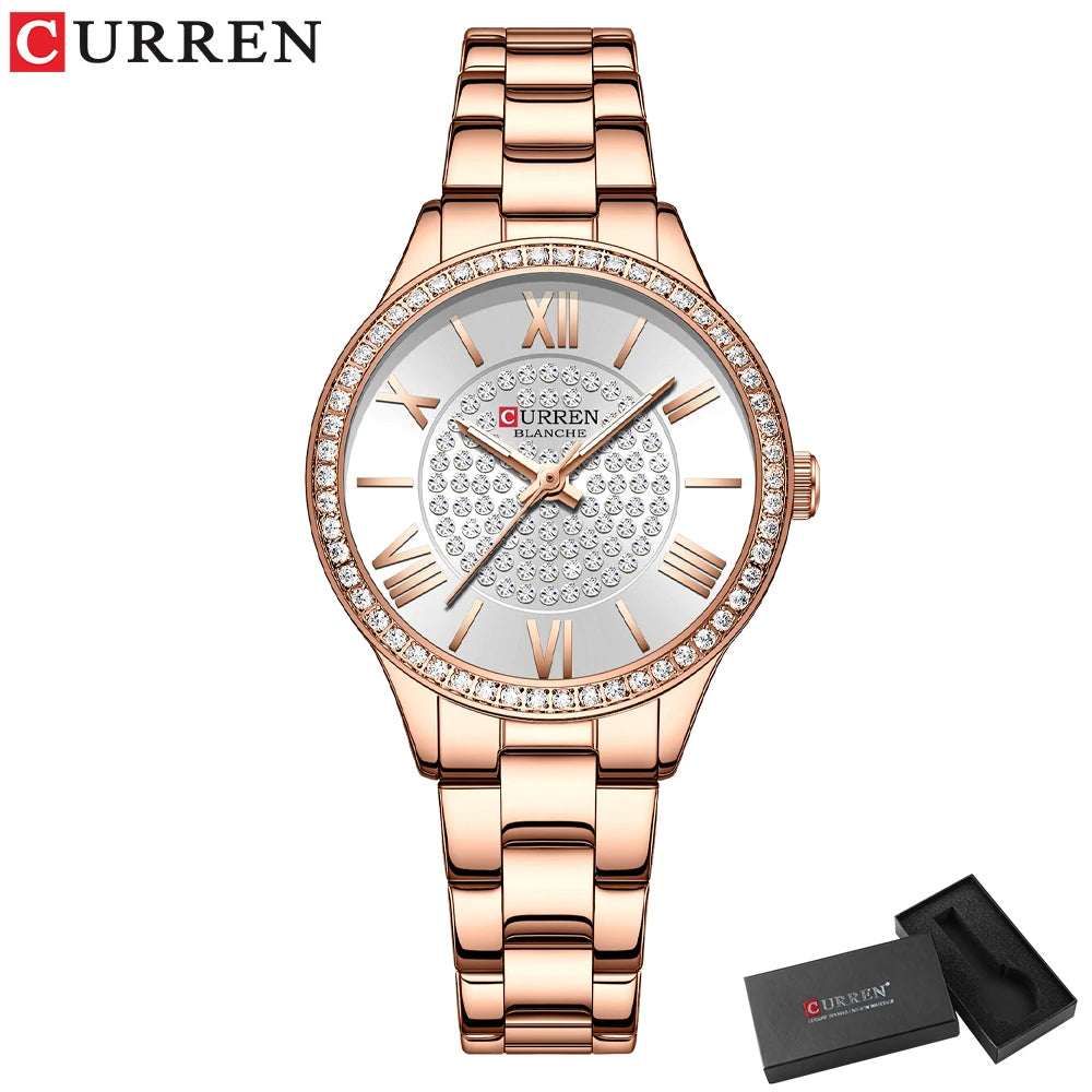 š CURREN Luxury Rose Dial Watch