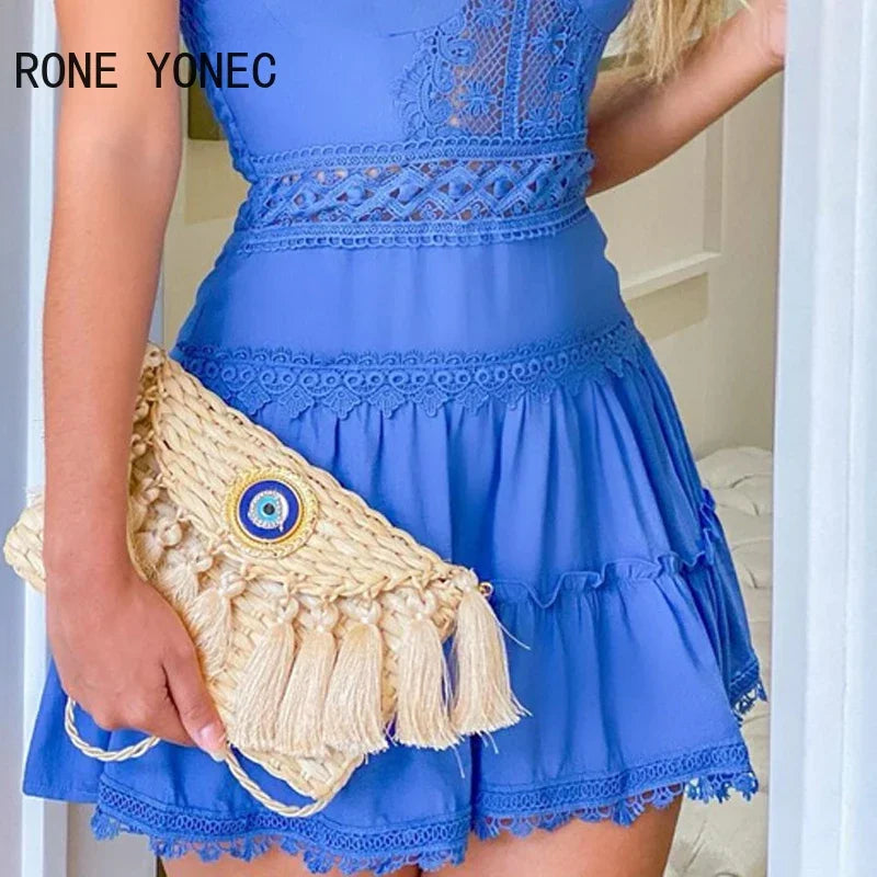 ✨ ELEGANT GUIPURE LACE MINI DRESS