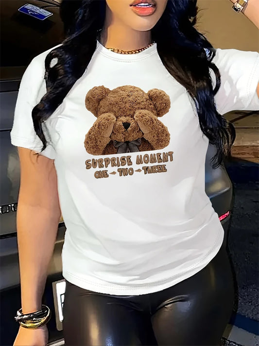 π» Cartoon Bear Print T-Shirt