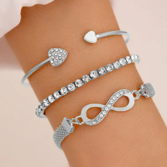 💎 VINTAGE RHINESTONE HEART BRACELETS