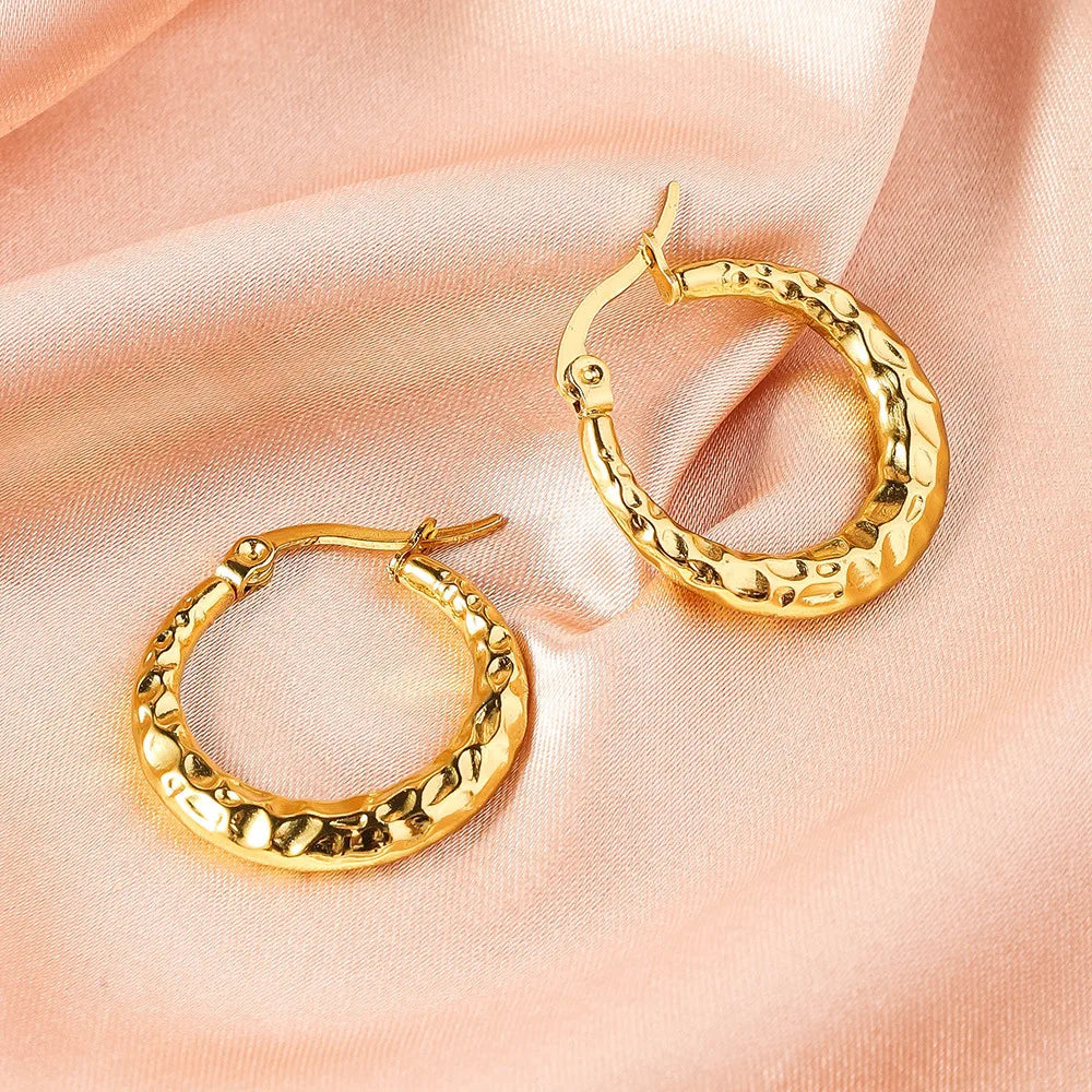 ✨ Fashion Textured Hoop Earrings
