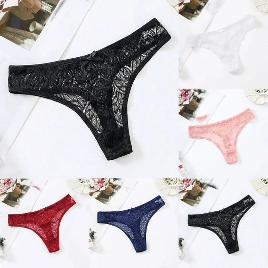 💖 Lace Patchwork Thong – Elegant Comfort Fit
