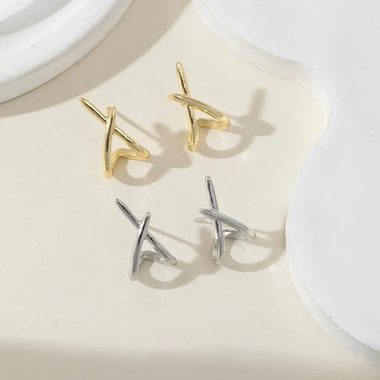โจ Trendy Gold Cross Stud Earrings โ Minimalist Chic