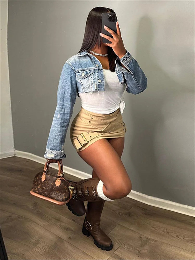 🔥 Simenual Punk Grunge Mini Skirt
