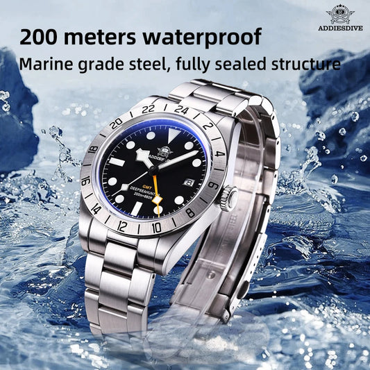 πΆοΈ ADDIESDIVE GMT Men's Luxury Quartz Watch