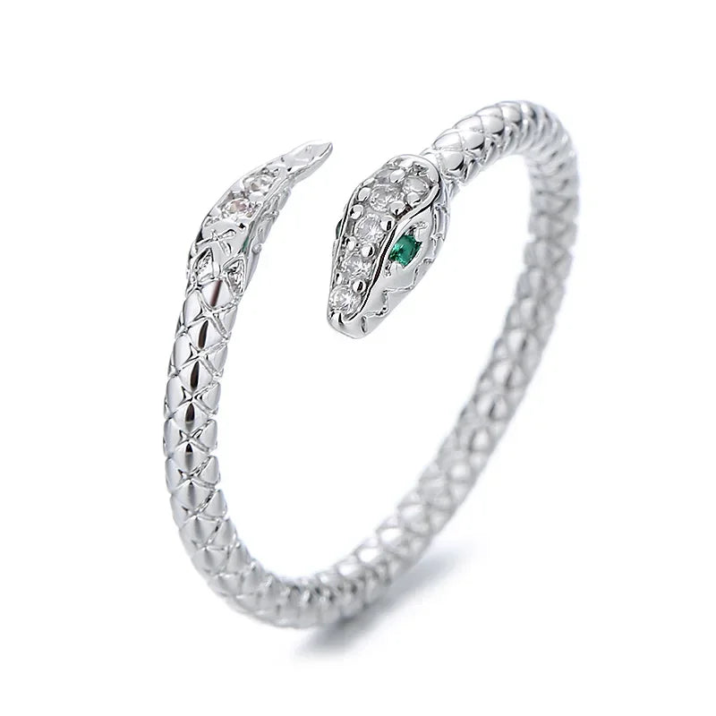 🐍 GOLDEN SNAKE RINGS - Adjustable Gothic Zircon Jewelry for Women 💍