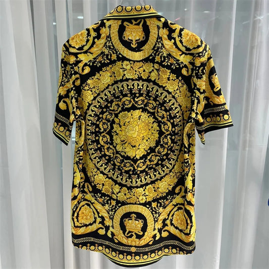 👑 Luxury Men’s Short Sleeve Button-Down Shirt