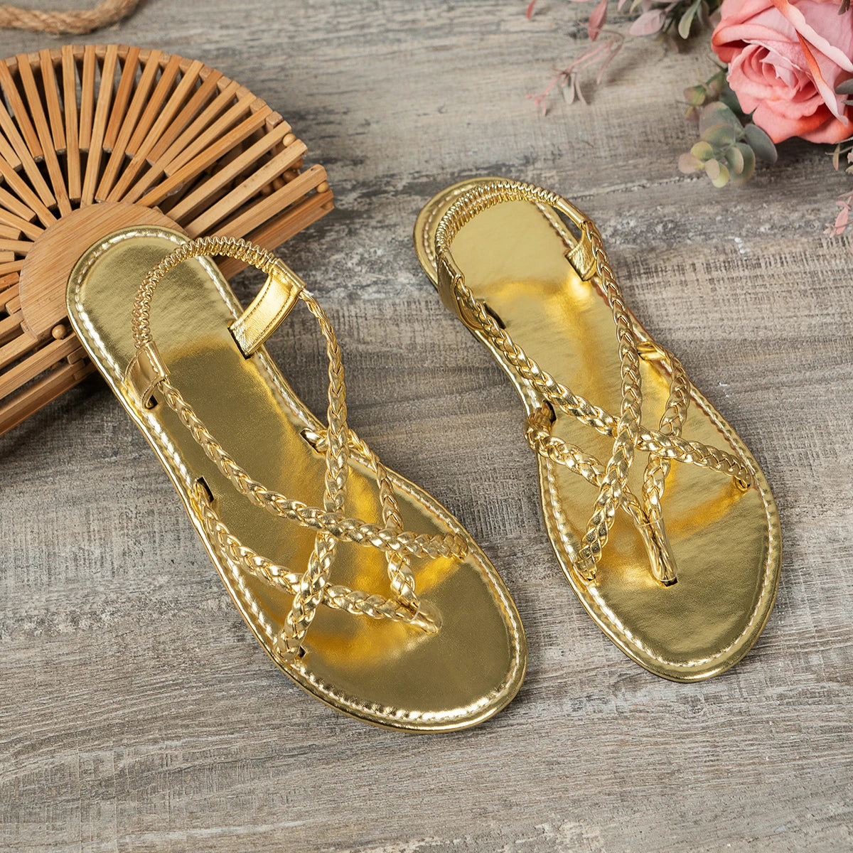 π‘ Women Beach Woven Hollow Sandals