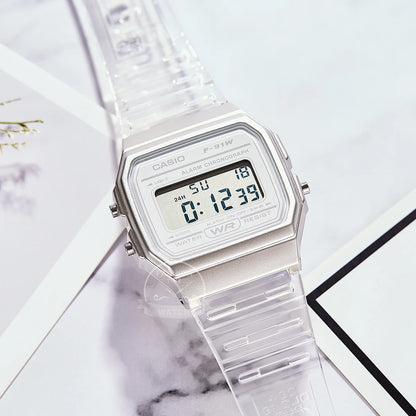 🧊 Casio Transparent Digital Watch – Unisex LED Sport Style