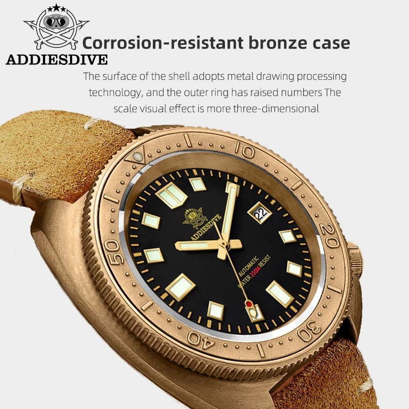 ⚓ Addies Dive 2104 Men's Bronze Dive Watch