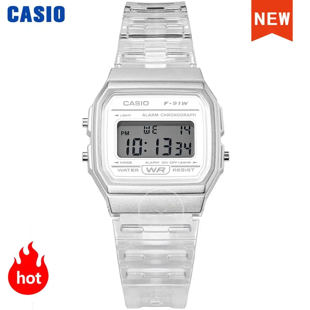 🧊 Casio Transparent Digital Watch – Unisex LED Sport Style