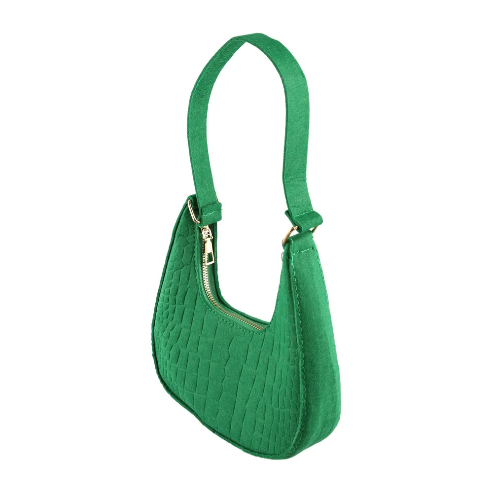 👜 Retro Felt Underarm Bag – Timeless & Trendy
