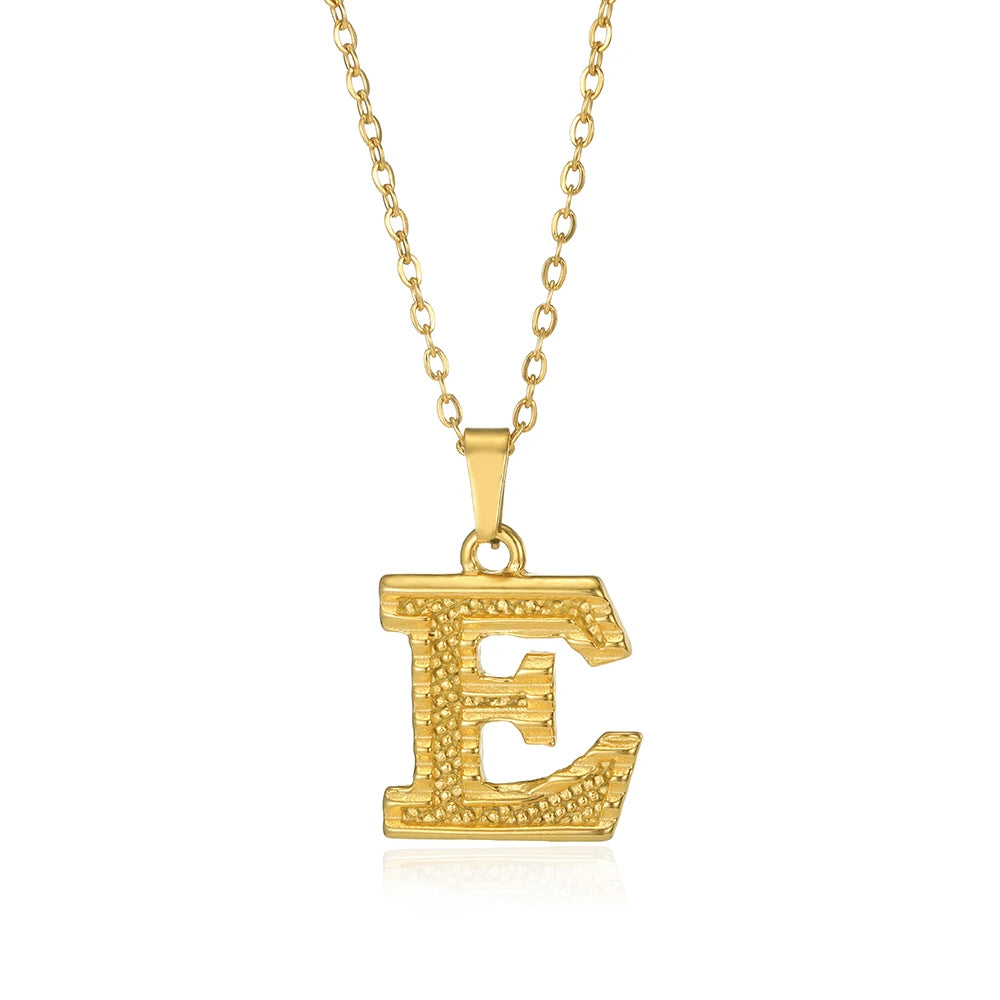🔠 Gold Stainless Steel Initial Necklace