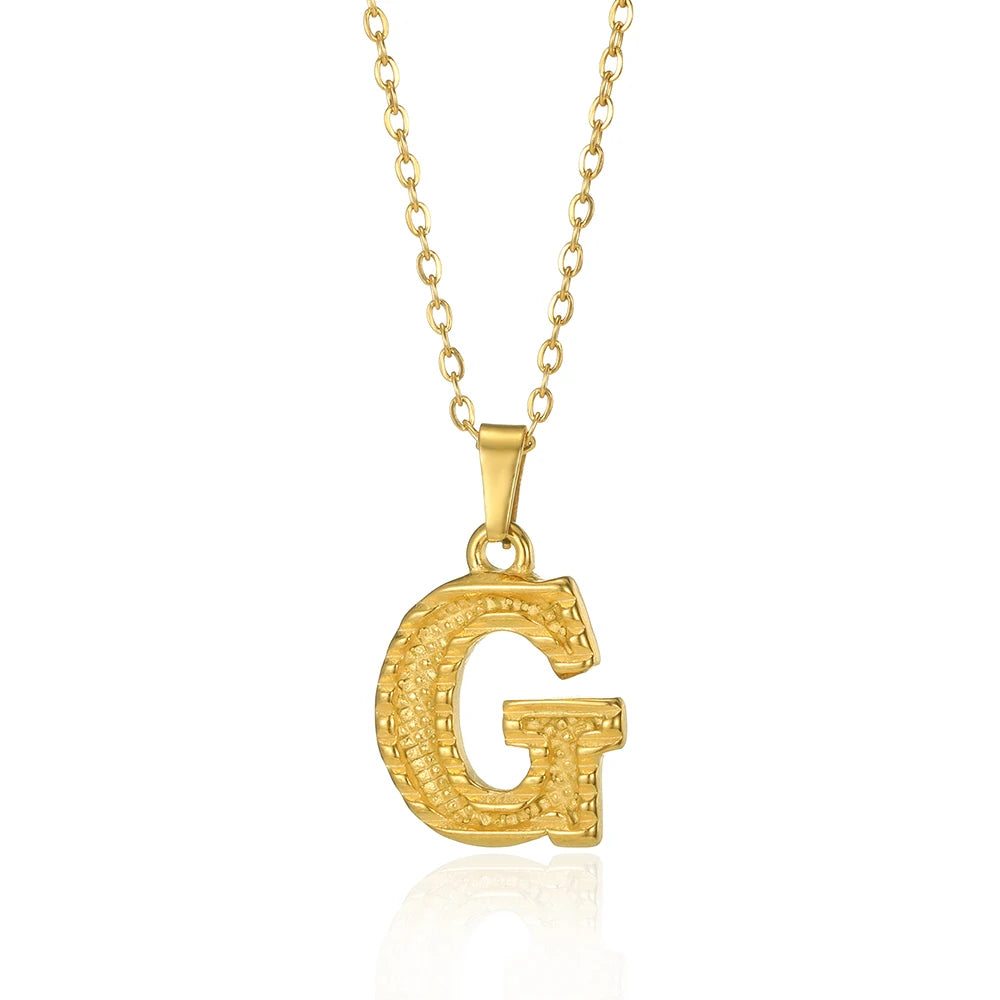 🔠 Gold Stainless Steel Initial Necklace