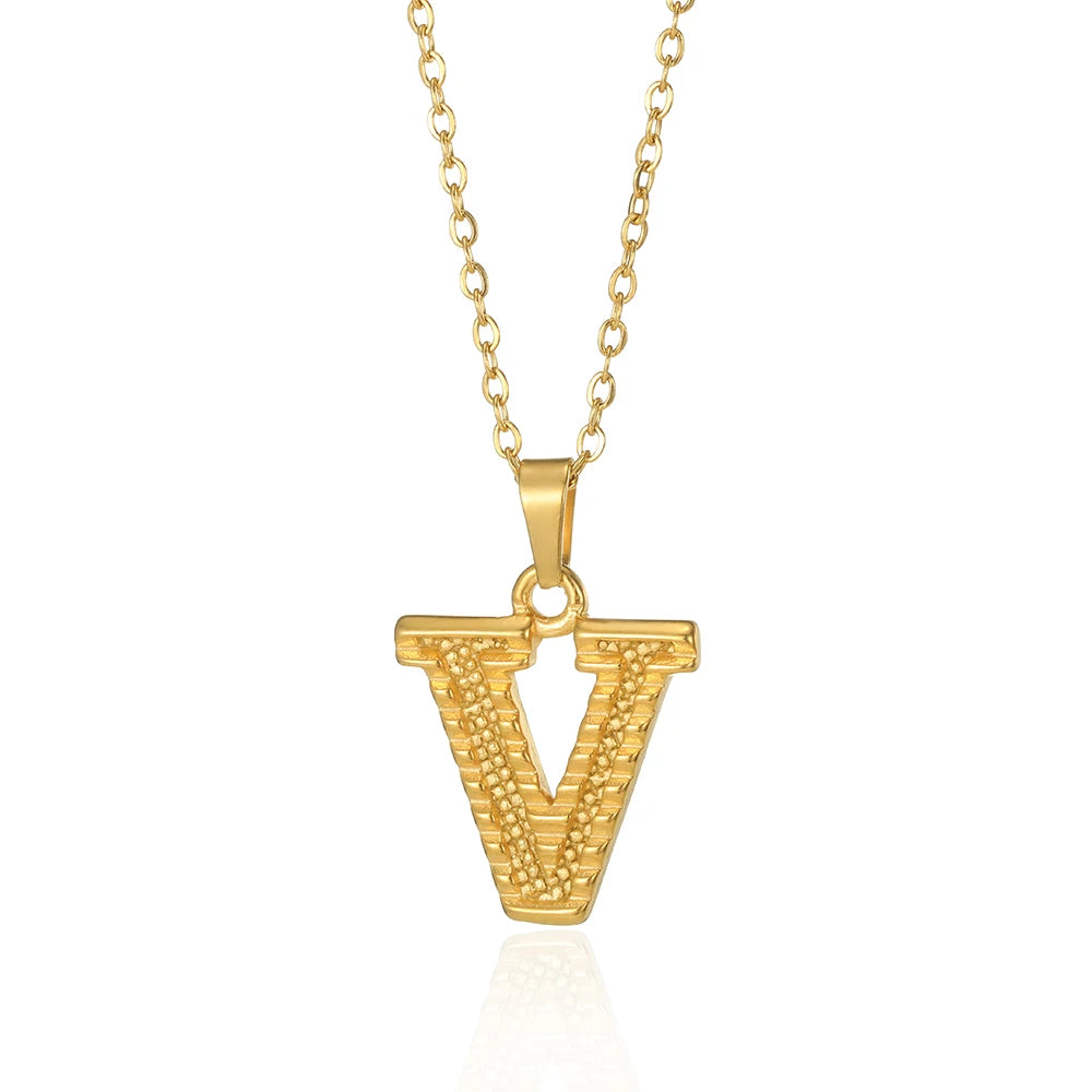 🔠 Gold Stainless Steel Initial Necklace