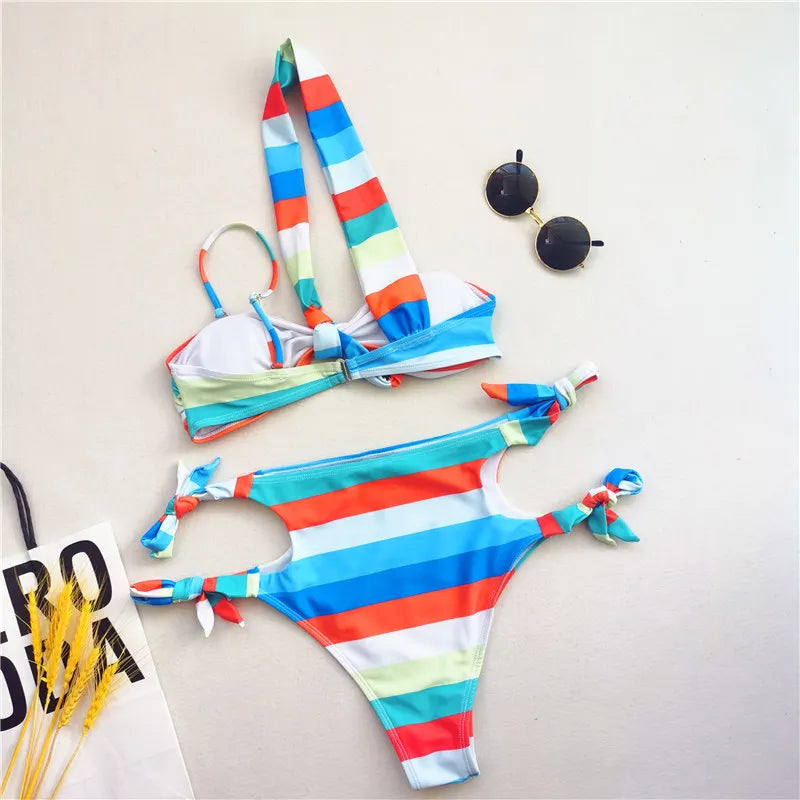 🌍 AFRICAN PRINT HIGH-WAIST BIKINI 👙