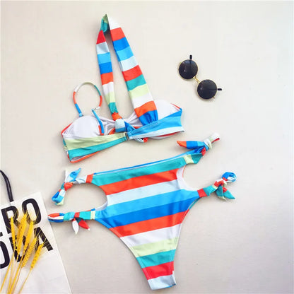 🌍 AFRICAN PRINT HIGH-WAIST BIKINI 👙