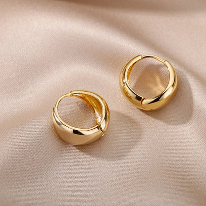 ✨ Heart Stainless Steel Hoop Earrings – Sparkling Elegance