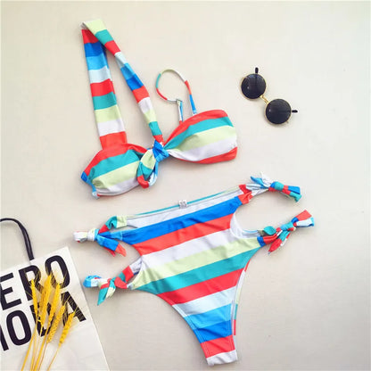 🌍 AFRICAN PRINT HIGH-WAIST BIKINI 👙