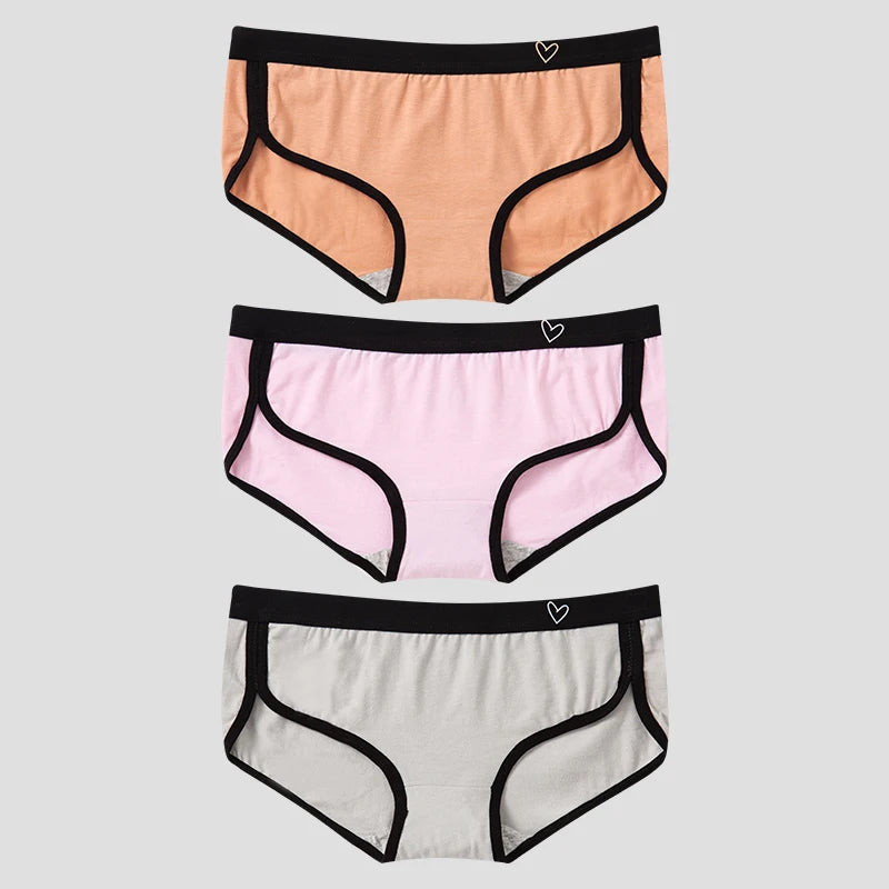 👙 BANNIROU 3Pcs Women's Briefs – Cotton Sports Fitness Panties