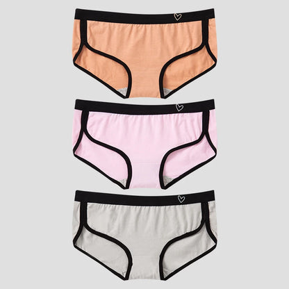 👙 BANNIROU 3Pcs Women's Briefs – Cotton Sports Fitness Panties