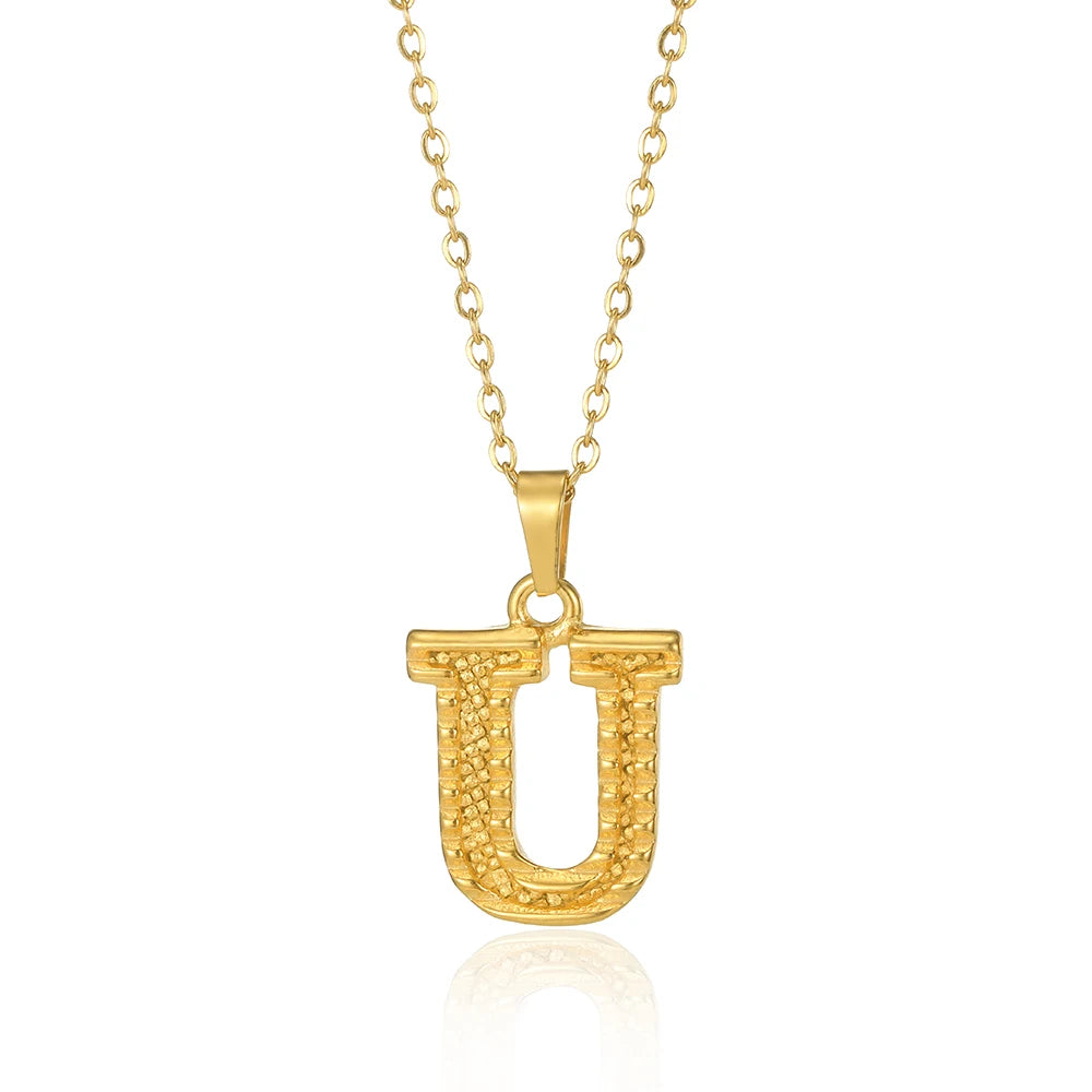 🔠 Gold Stainless Steel Initial Necklace