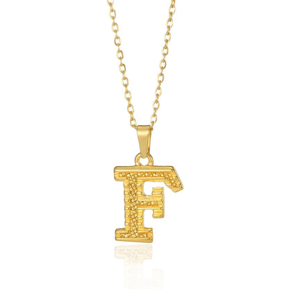 🔠 Gold Stainless Steel Initial Necklace