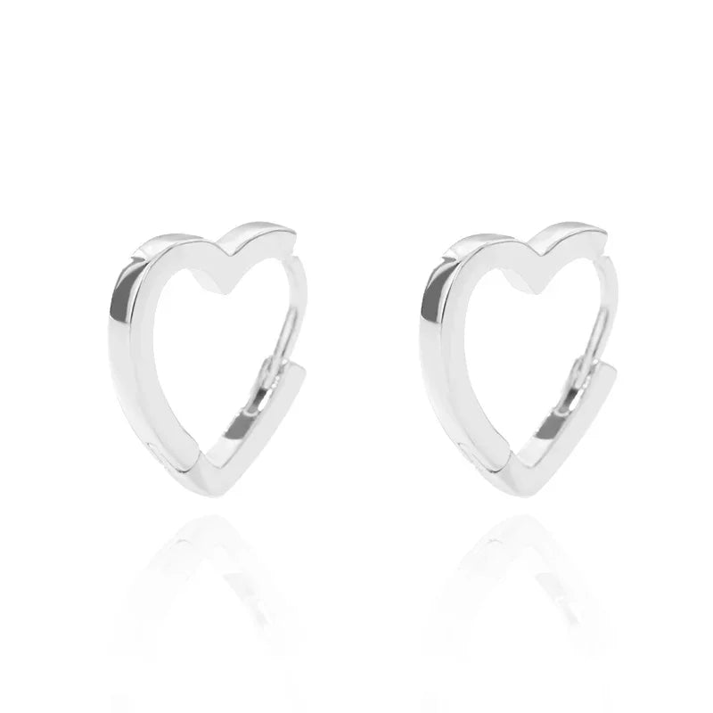 ✨ Heart Stainless Steel Hoop Earrings – Sparkling Elegance