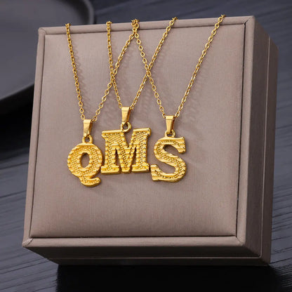 🔠 Gold Stainless Steel Initial Necklace