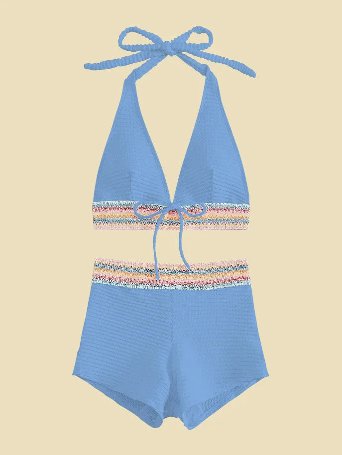 💖 High-Waisted Sexy White Bikini Set