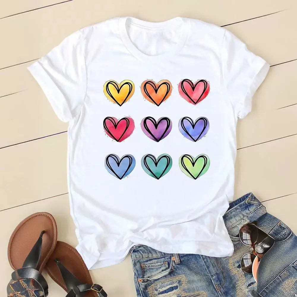 👚 Love Simple Printed T-Shirt – European & American Style