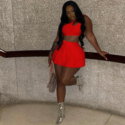 🔥 SEXY SPORTY 2-PIECE SET - Crop Top & Tennis Skirt 💪