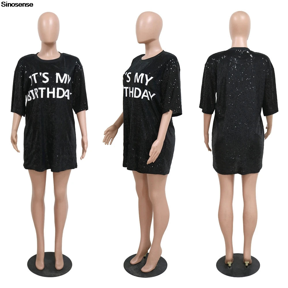 🎉 Women’s Sparkly Birthday Mini Dress ✨