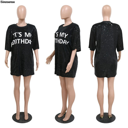 🎉 Women’s Sparkly Birthday Mini Dress ✨