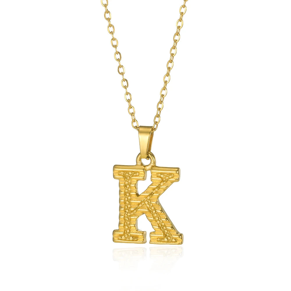 🔠 Gold Stainless Steel Initial Necklace