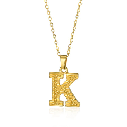 🔠 Gold Stainless Steel Initial Necklace