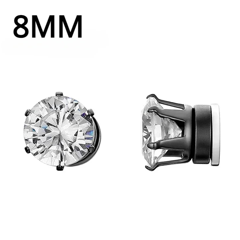 💎 1 Pair Crystal Strong Magnetic Ear Stud Clip Earrings