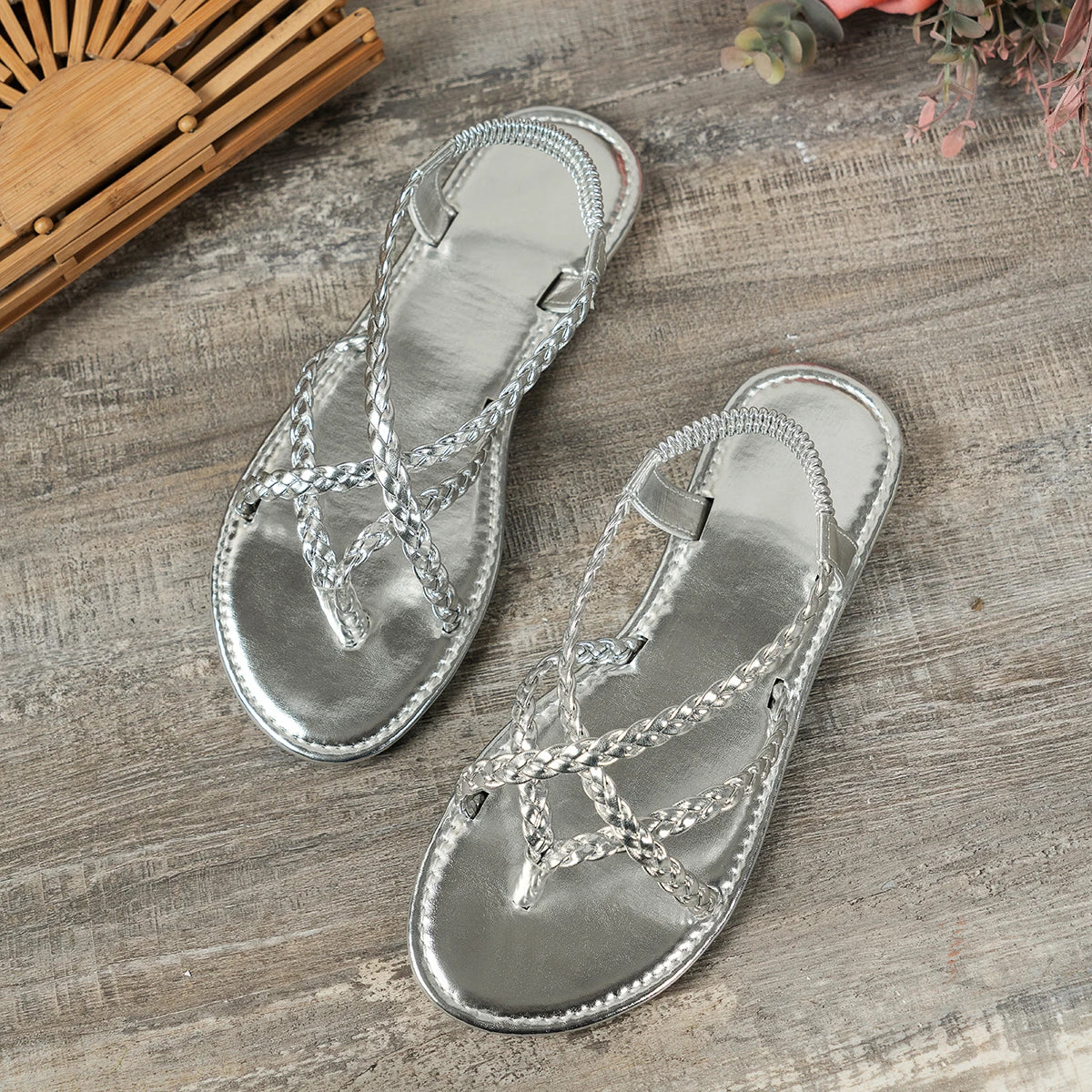 👡 Women Beach Woven Hollow Sandals
