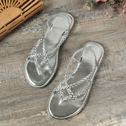 👡 Women Beach Woven Hollow Sandals