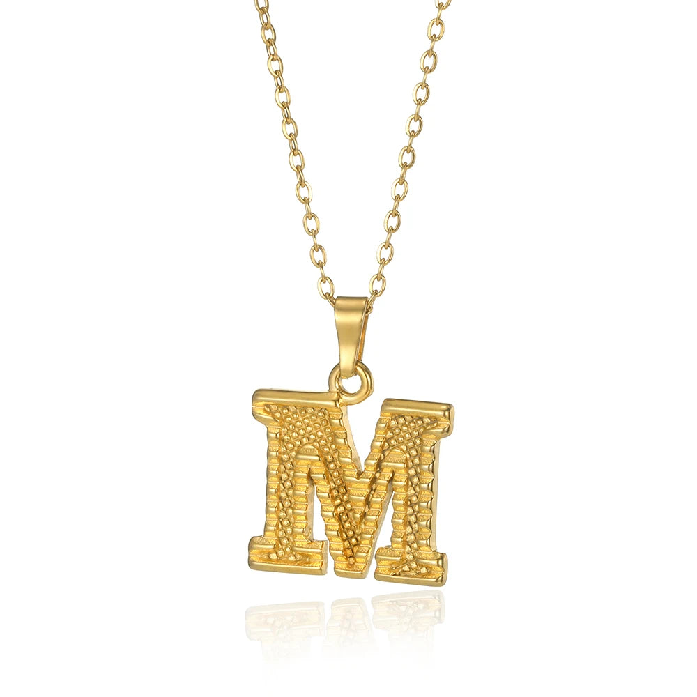🔠 Gold Stainless Steel Initial Necklace