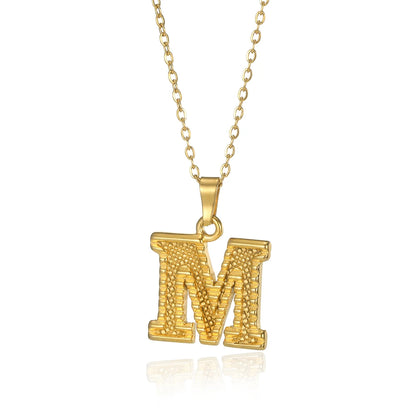 🔠 Gold Stainless Steel Initial Necklace