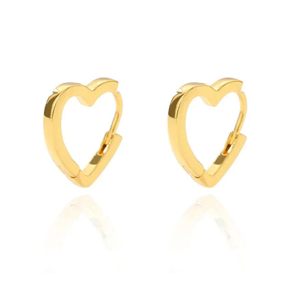 ✨ Heart Stainless Steel Hoop Earrings – Sparkling Elegance