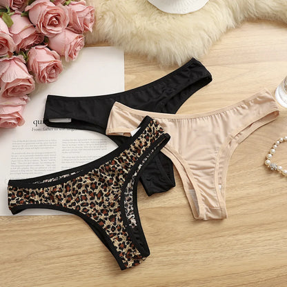🐆 Leopard-Print Ice Silk Thong – Wild & Seamless Comfort