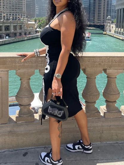 🔥 Stylish Lady Letter Printed Hip Hop Dress