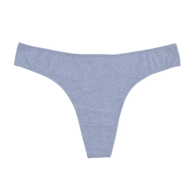 👙 6pcs Cotton Women's Thongs – Breathable Low Waist Underwear