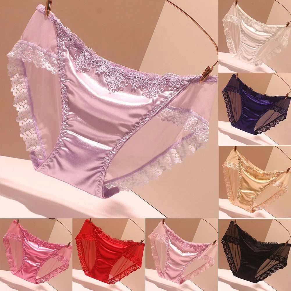 💖 Women's Panties Smooth Seamless Underpants – Satin & Lace Sexy Lingerie