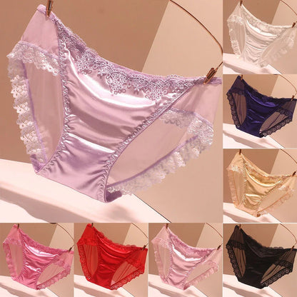 💖 Women's Panties Smooth Seamless Underpants – Satin & Lace Sexy Lingerie