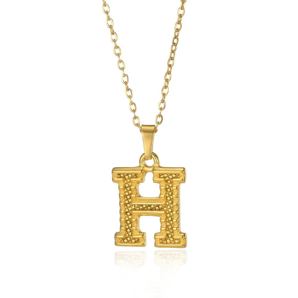 🔠 Gold Stainless Steel Initial Necklace